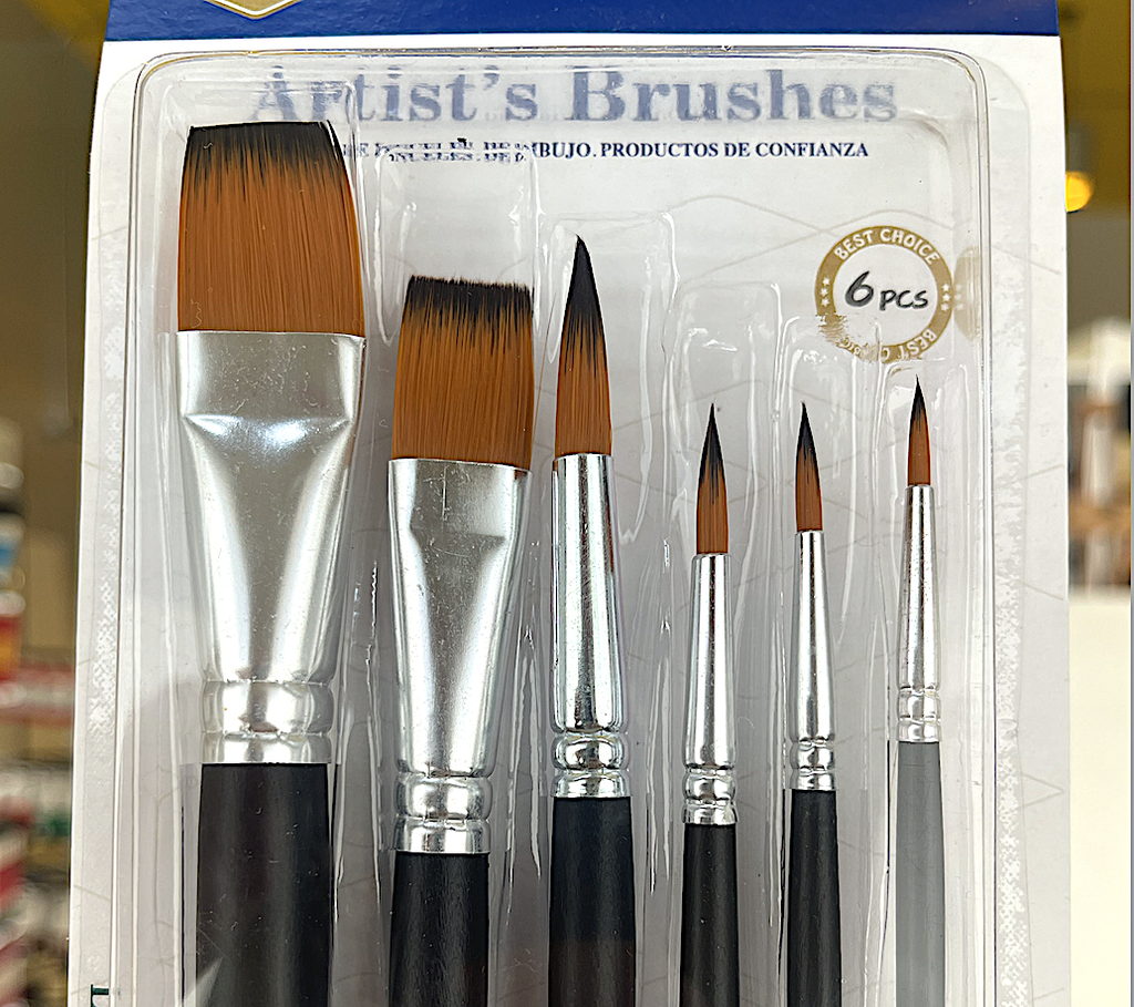 keep smiling pointy flat brush set 6 pcs
