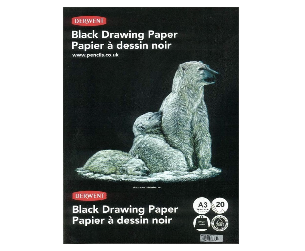 Derwent Black Drawing Paper A3 200gm