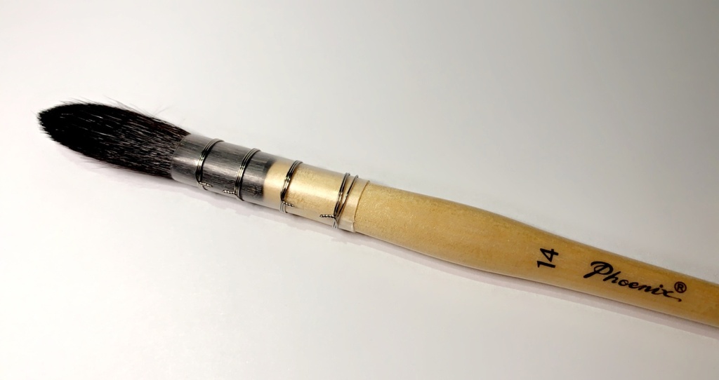 Phoenix Watercolor Squirrel Black Hair Brush 14