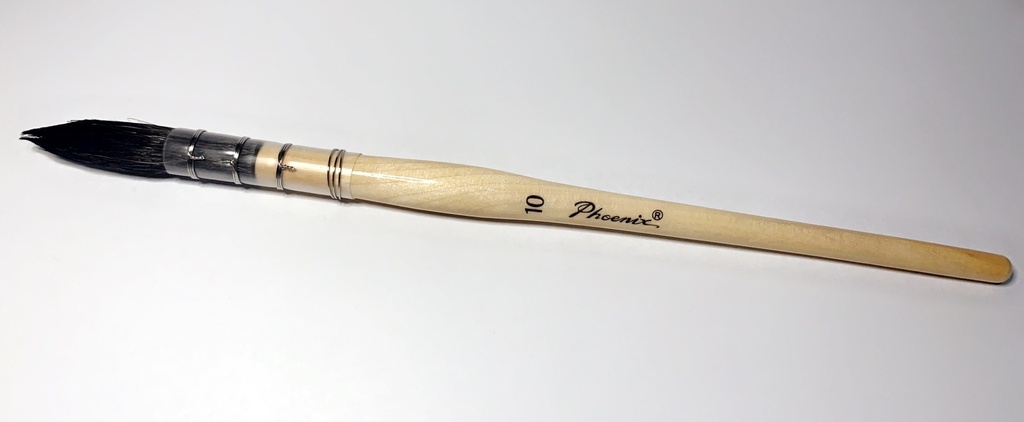 Phoenix Watercolor Pointy Squirrel Black Hair Brush 10