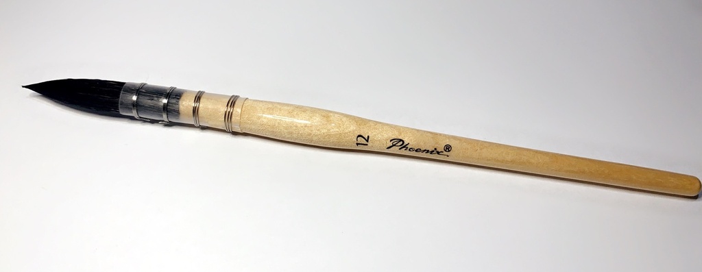 فونيكس فرشة ألوان مائية مدببة شعر سنجاب أسود (12)