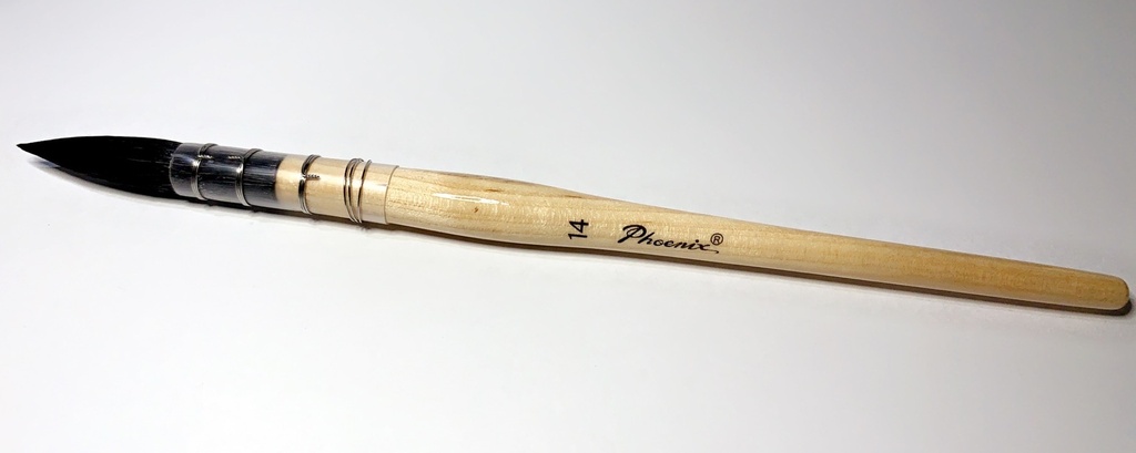 فونيكس فرشة ألوان مائية مدببة شعر سنجاب أسود (١٤)