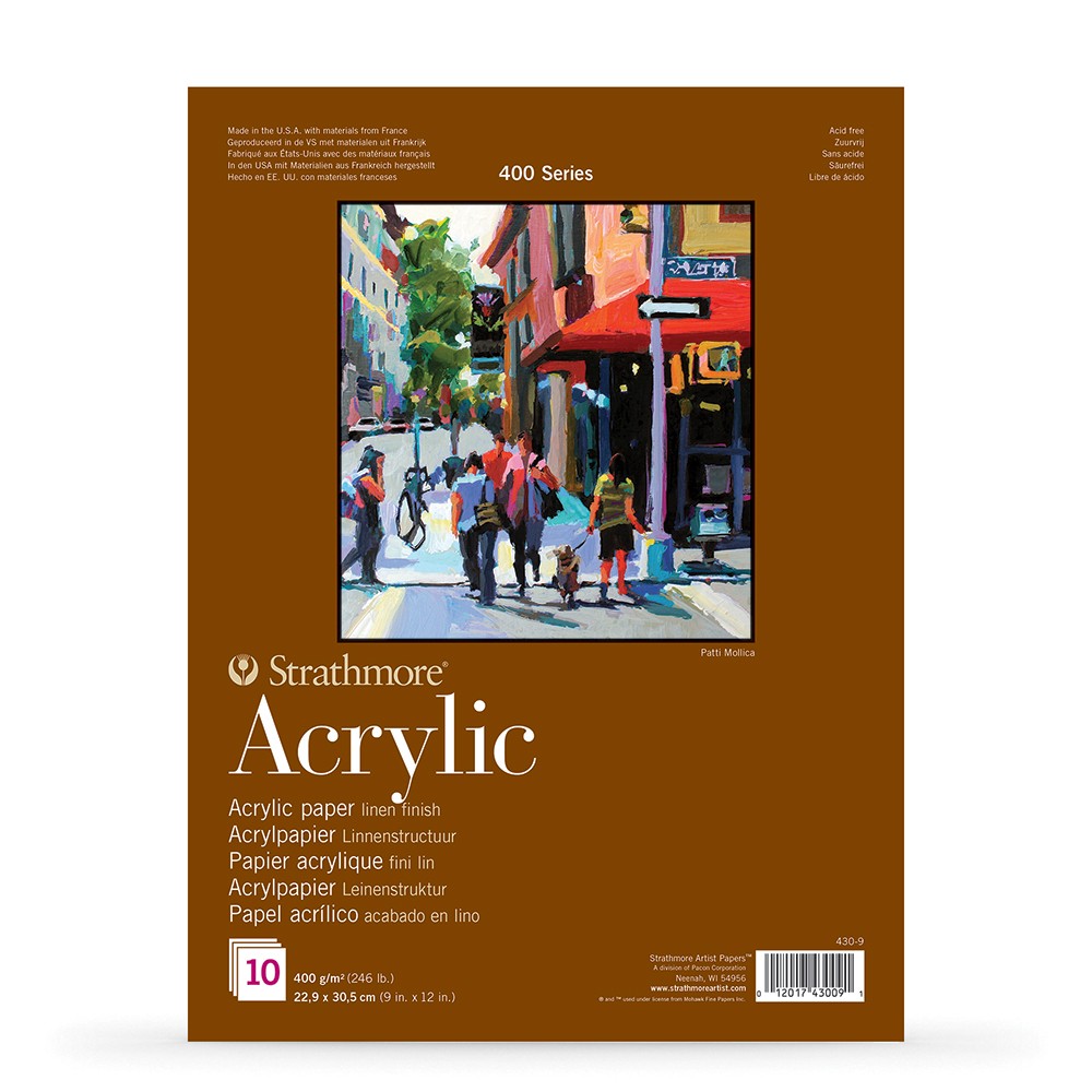 Strathmore Acrylic Paper Linen Finish A4 400gm 10 Sheet
