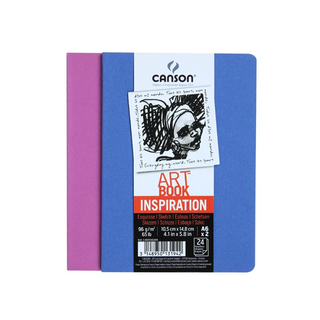 Canson Art Book Inspiration Pack Of 2 Blue And Pink