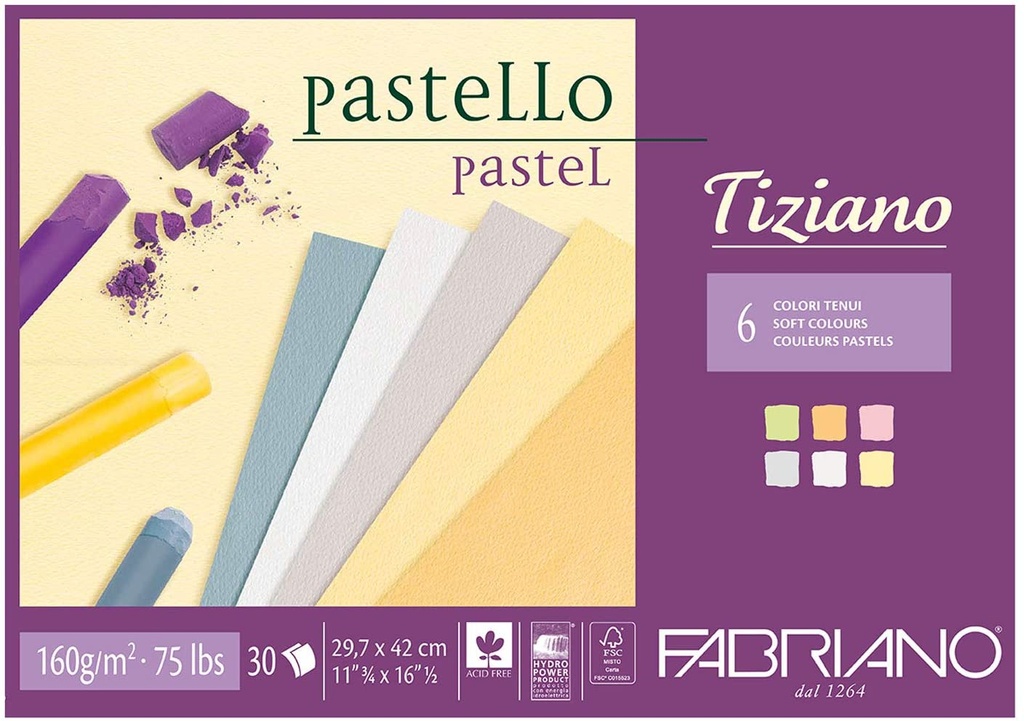 [8001348156888] Fabriano Pastel Colour Book 29.7*42 cm, 30 pages (سوفت كولرز)