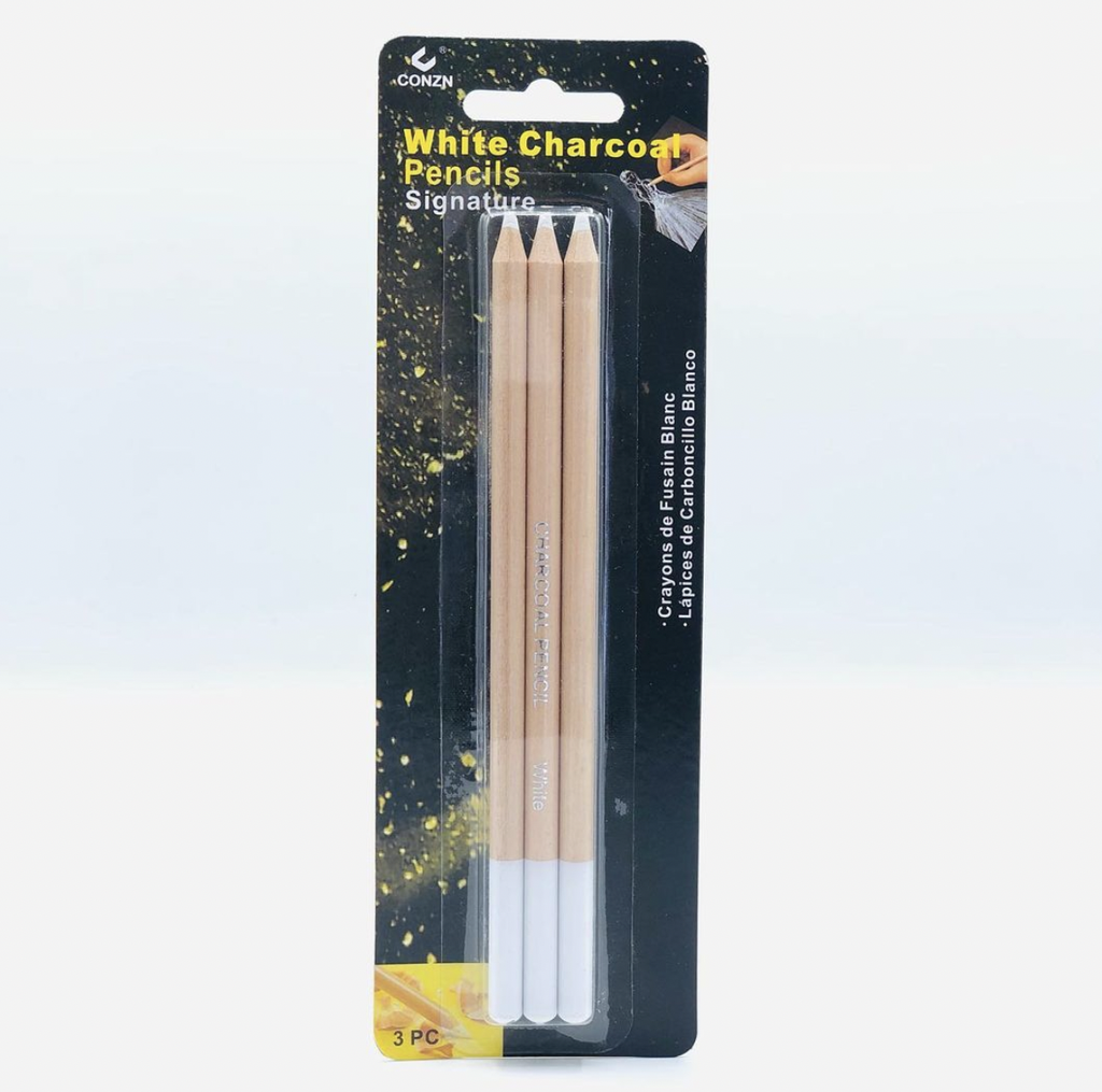 Conzn Charcoal White Pencil 3 Pcs