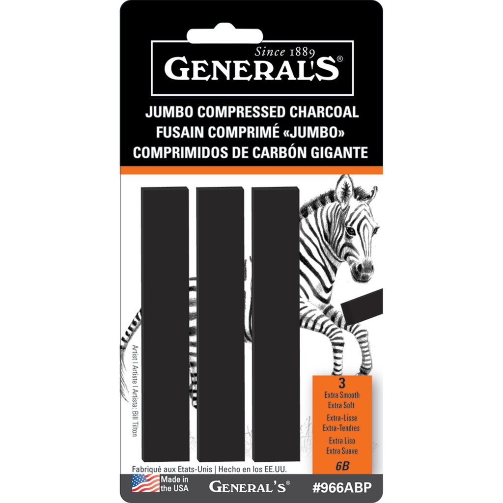[044974966047] Generals 3 Compressed Charcoal Sticks 6b