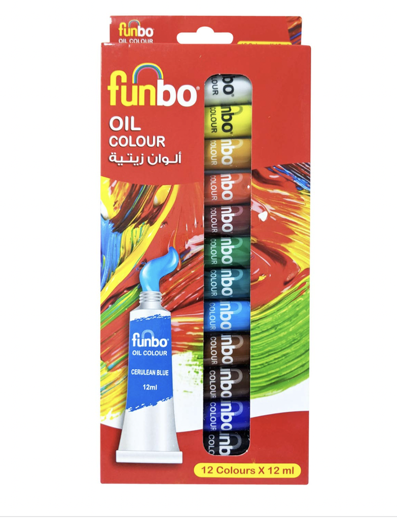 funbo ألوان زيتية (١٢ لون) ١٢مل