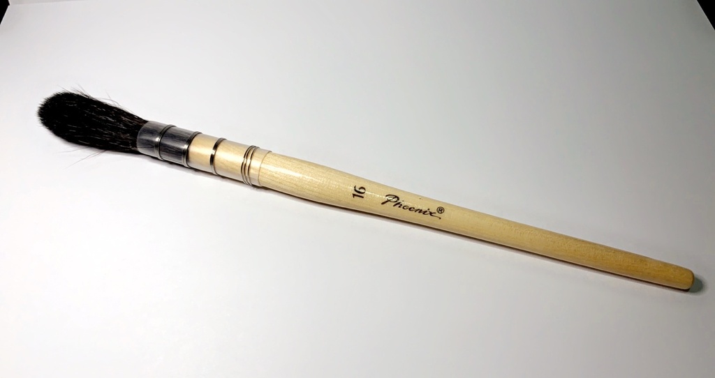 Phoenix Watercolor Squirrel Black Hair Brush 16