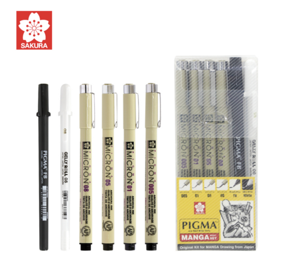 [084511305564] Sakura Pigma Manga Basic Set Of 6
