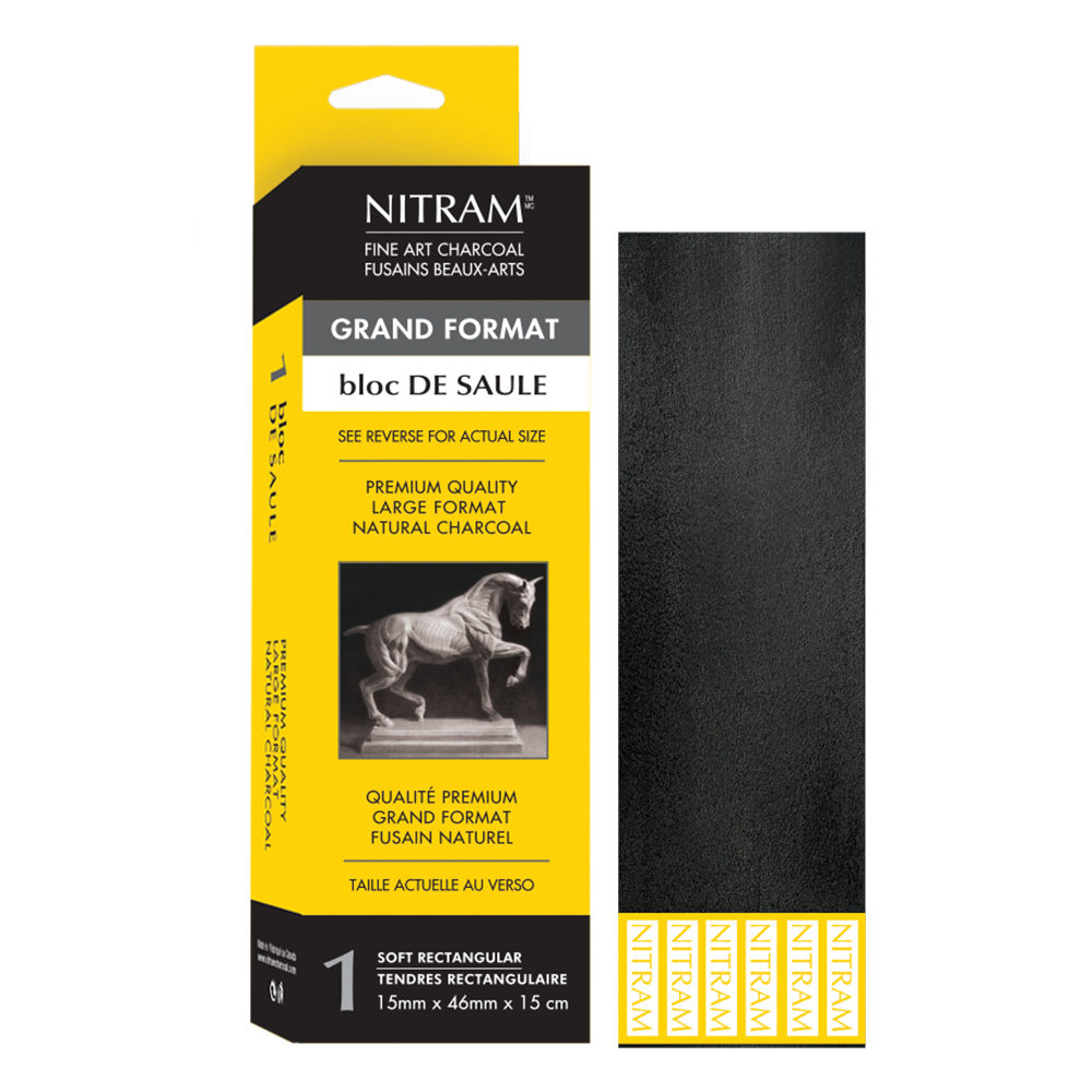 Nitram Oud Charcoal Rectangle Extra Soft 15mm x 46mm x 15cm