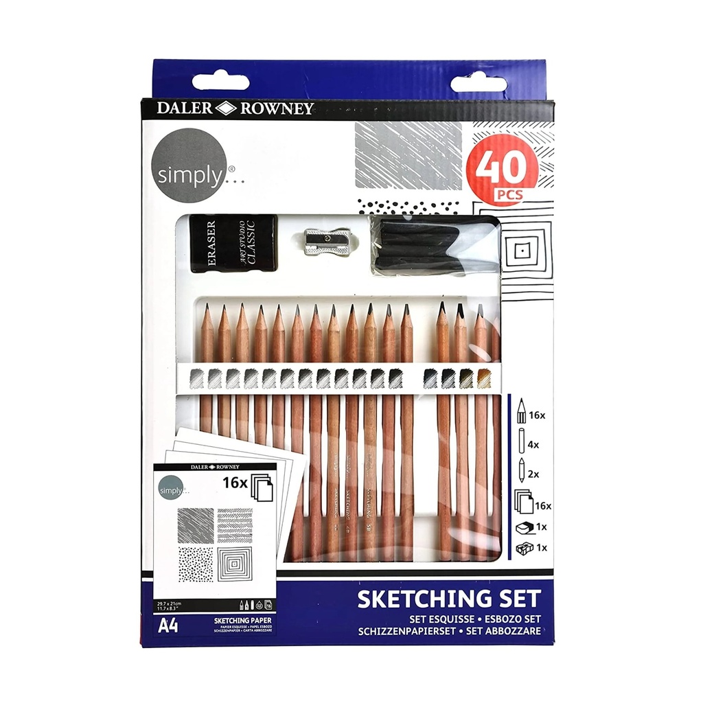 daler rowney sketching set 40pcs